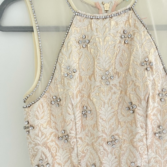 NEVER WORN Stunning Gold dress with rhinestones - Picture 2 of 8